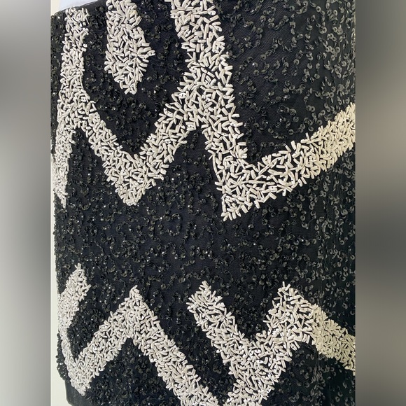 H&M Black and White Fully Beaded Mini Skirt, Size S- NWOT - Picture 3 of 7